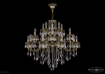 Литая подвесная люстра с хрусталем Bohemia IVELE Crystal 1722/10+5+5/335/B/GB