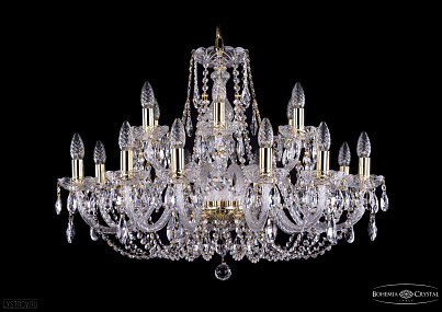 Хрустальная подвесная люстра Bohemia IVELE Crystal 1406/12+6/300/G