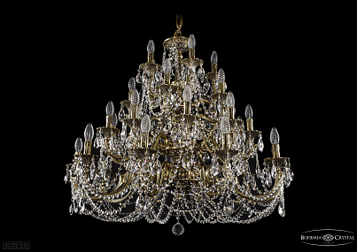 Литая подвесная люстра с хрусталем Bohemia IVELE Crystal 1742/10+10+5+5/335/C/GB
