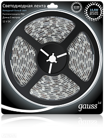 Светодиодная лента GAUSS 14.4 Вт/м 5050 SMD 6500K