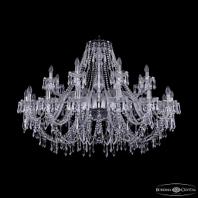 Большая хрустальная люстра Bohemia IVELE Crystal 1403/16+8/460 Ni