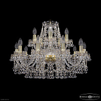 Большая хрустальная люстра Bohemia IVELE Crystal 1409/10+5/240 G