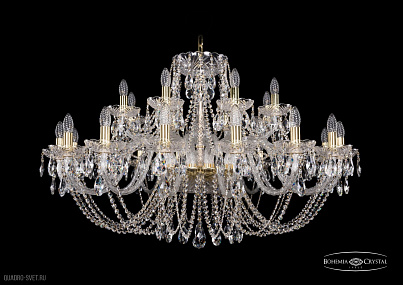 Хрустальная подвесная люстра Bohemia IVELE Crystal 1406/16+8/400/G