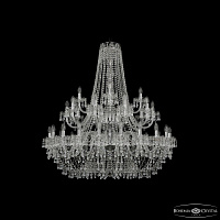 Большая хрустальная люстра Bohemia IVELE Crystal 1410/20+10+5/400/2d Ni V0300
