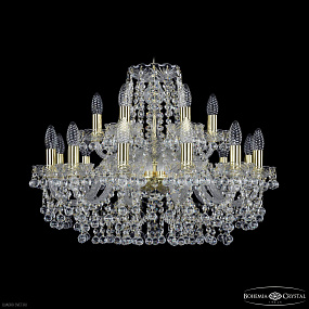 Большая хрустальная люстра Bohemia IVELE Crystal 1409/12+6/240 G