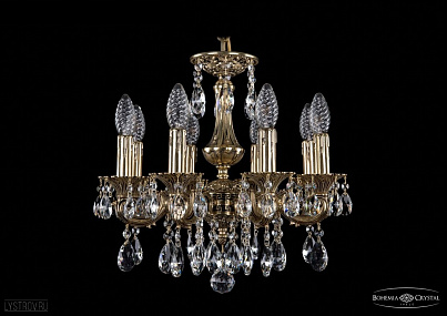 Литая подвесная люстра с хрусталем Bohemia IVELE Crystal 1707/8/125/A/GB
