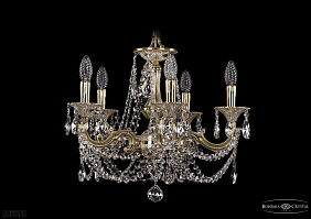 Литая подвесная люстра с хрусталем Bohemia IVELE Crystal 1701/5/181/C/GI