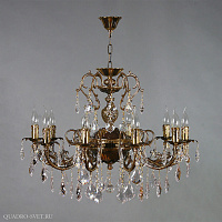 Люстра подвесная AMBIENTE Alicante 8888/10 PB Leaf Crystal