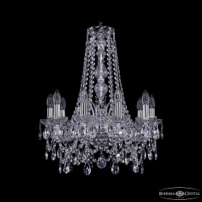 Большая хрустальная люстра Bohemia IVELE Crystal 1411/10/160/h-64 Ni