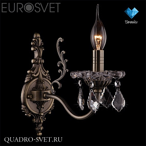 Бра EUROSVET 3281 3281/1 античная бронза/прозрачный хрусталь Strotskis