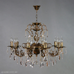 Люстра подвесная AMBIENTE Alicante 8888/10 PB Leaf Crystal