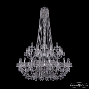Большая хрустальная люстра Bohemia IVELE Crystal 1410/20+10+5/400/h-160/2d Ni V0300