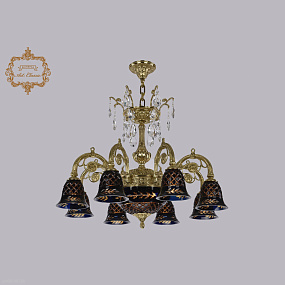 Хрустальная подвесная люстра Bohemia Art Classic 31.14.8.KR175SP.250IT.G.Sp.Amber.Blue.1B