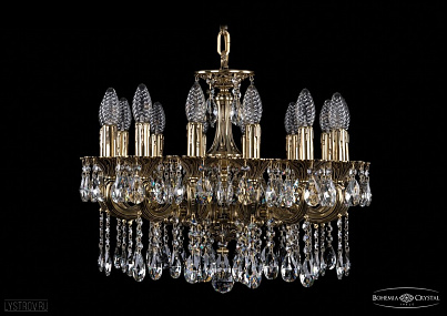 Литая подвесная люстра с хрусталем Bohemia IVELE Crystal 1701/14/181/A/GB