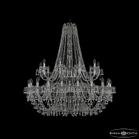 Большая хрустальная люстра Bohemia IVELE Crystal 1410/20+10/400/2d Ni V0300
