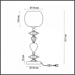 Настольная лампа Odeon Light BIZET 4893/1T