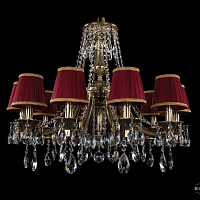 Литая подвесная люстра с хрусталем и абажурами Bohemia IVELE Crystal 1771/10/220/A/GB/SH8B