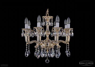 Литая подвесная люстра с хрусталем Bohemia IVELE Crystal 1704/8/150/A/GW
