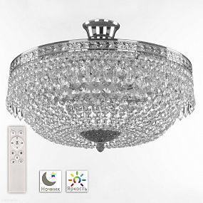 Хрустальная потолочная люстра Bohemia IVELE Crystal 19011/45IV/LED-DIM Ni