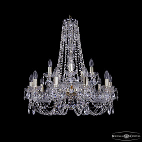 Большая хрустальная люстра Bohemia IVELE Crystal 1406/10+5/240/h-75 G