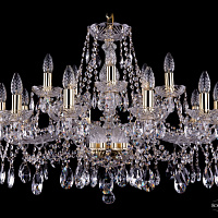 Хрустальная подвесная люстра Bohemia IVELE Crystal 1413/10+5/300/G