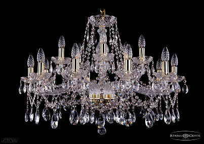 Хрустальная подвесная люстра Bohemia IVELE Crystal 1413/10+5/300/G