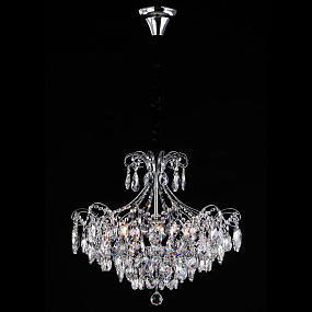 Подвесная люстра с хрусталем Eurosvet Crystal 10080/6 хром/прозрачный хрусталь Strotskis