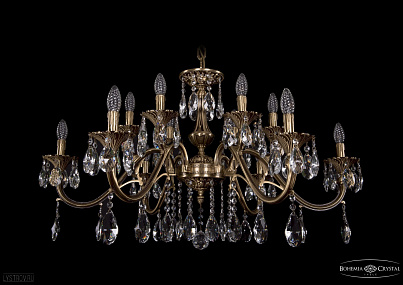 Литая подвесная люстра с хрусталем Bohemia IVELE Crystal 1703/12/360/A/FP