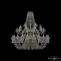Большая хрустальная люстра Bohemia IVELE Crystal 1409/24+12+6/530/2d G