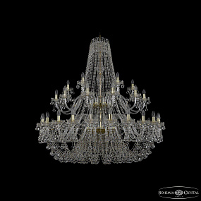 Большая хрустальная люстра Bohemia IVELE Crystal 1409/24+12+6/530/2d G