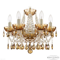 Хрустальная подвесная люстра Bohemia IVELE Crystal 5413/6/141 G Amber/M-1H K777