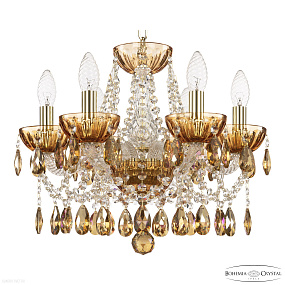 Хрустальная подвесная люстра Bohemia IVELE Crystal 5413/6/141 G Amber/M-1H K777