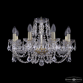 Хрустальная подвесная люстра Bohemia IVELE Crystal 1402/8/195/G/Leafs