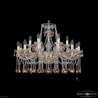 Большая хрустальная люстра Bohemia IVELE Crystal 1413/12+6/300 G R777