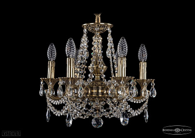 Литая подвесная люстра с хрусталем Bohemia IVELE Crystal 1707/6/125/C/GB