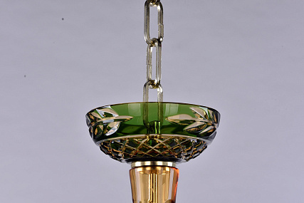 Большая хрустальная люстра Bohemia IVELE Crystal 1308/12+6/360/2d G Am/Amber-Green/H-1J
