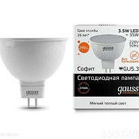Лампа светодиодная Gauss GU5.3 3.5W 3000K 13514
