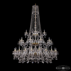 Большая хрустальная люстра Bohemia IVELE Crystal 1411/20+10+5/530/h-202/3d G