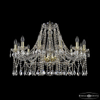 Хрустальная подвесная люстра Bohemia IVELE Crystal 1413/12/300 G Leafs
