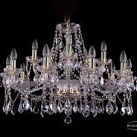 Хрустальная подвесная люстра Bohemia IVELE Crystal 1413/10+5/300/G/Leafs