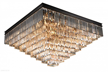 Хрустальная потолочная люстра Newport 31133/PL black+gold