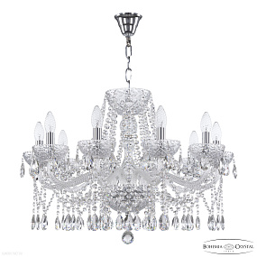 Хрустальная подвесная люстра Bohemia IVELE Crystal 5413/10/240 Ni Clear/M-1F