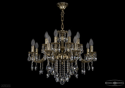 Литая подвесная люстра с хрусталем Bohemia IVELE Crystal 1703/16/225/B/GB