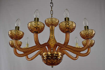 Хрустальная подвесная люстра Bohemia IVELE Crystal 1311/10/240 G Am/Amber/M-1F