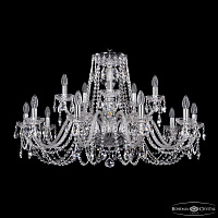 Большая хрустальная люстра Bohemia IVELE Crystal 1402/10+5/360 Ni