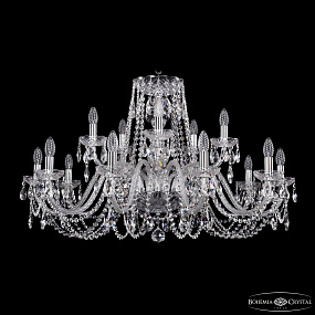 Большая хрустальная люстра Bohemia IVELE Crystal 1402/10+5/360 Ni