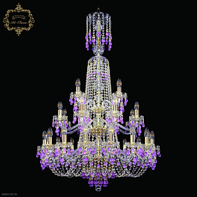 Большая хрустальная люстра Bohemia Art Classic 11.24.16+8+4.300.3d.XL-130.Gd.V7010