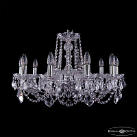 Хрустальная подвесная люстра Bohemia IVELE Crystal 1402/10/240/Ni/Leafs