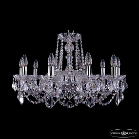 Хрустальная подвесная люстра Bohemia IVELE Crystal 1402/10/240/Ni/Leafs