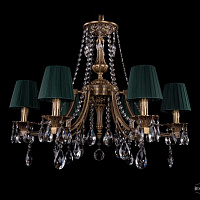 Литая подвесная люстра с хрусталем и абажурами Bohemia IVELE Crystal 1771/6/220/A/FP/SH10